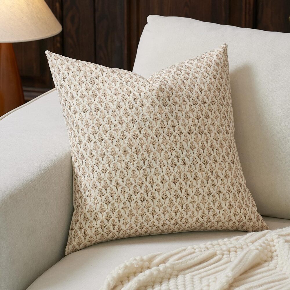 8928 Floral Pillow Covers 18x18 Pillow Cover Block Print Couch Pillows